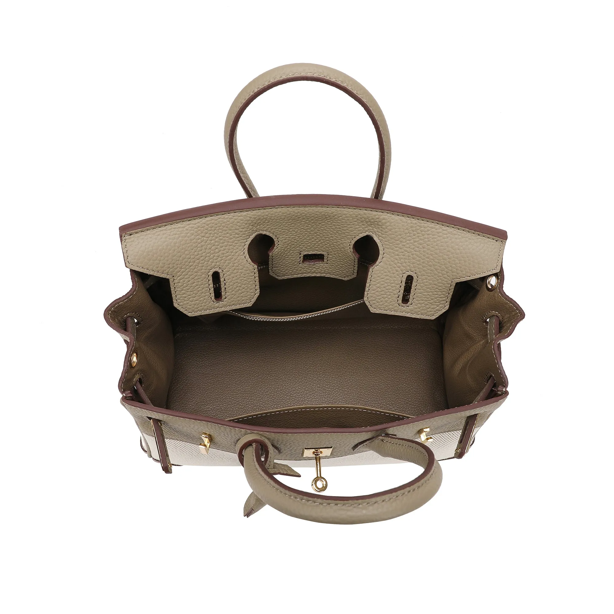 Canvas & Leather Satchel/Shoulder Bag