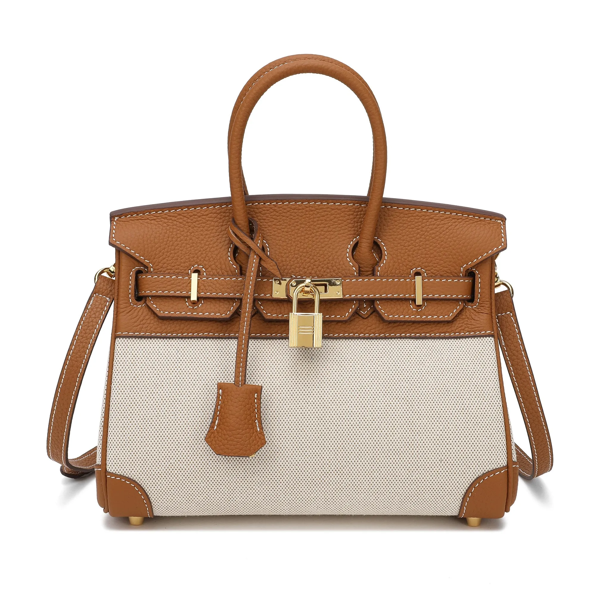 Canvas & Leather Satchel/Shoulder Bag