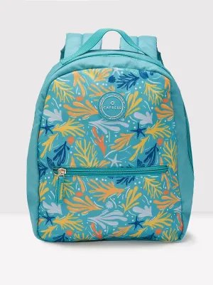 Caprese Xenia Small Turquoise Printed Backpack