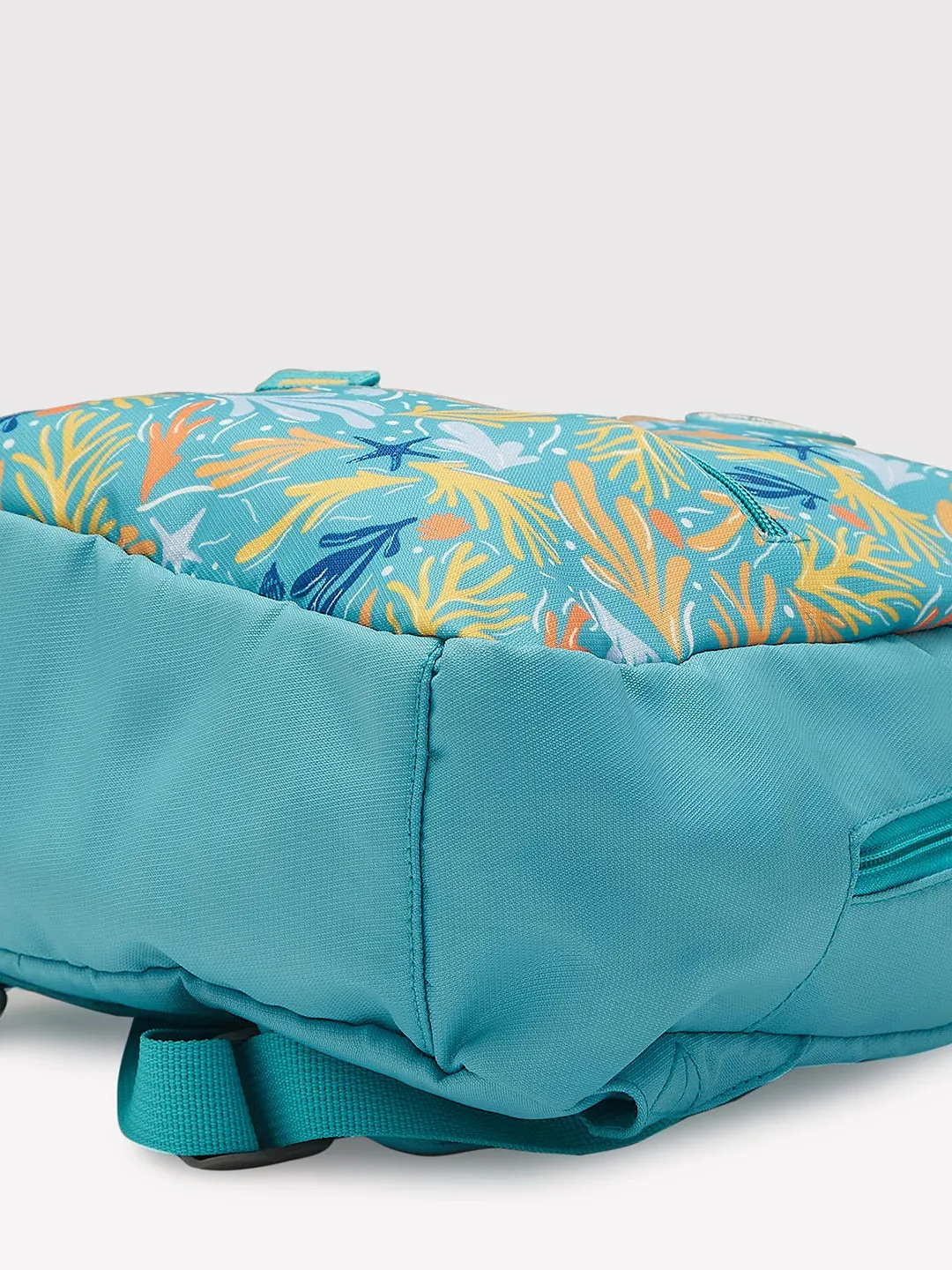 Caprese Xenia Small Turquoise Printed Backpack
