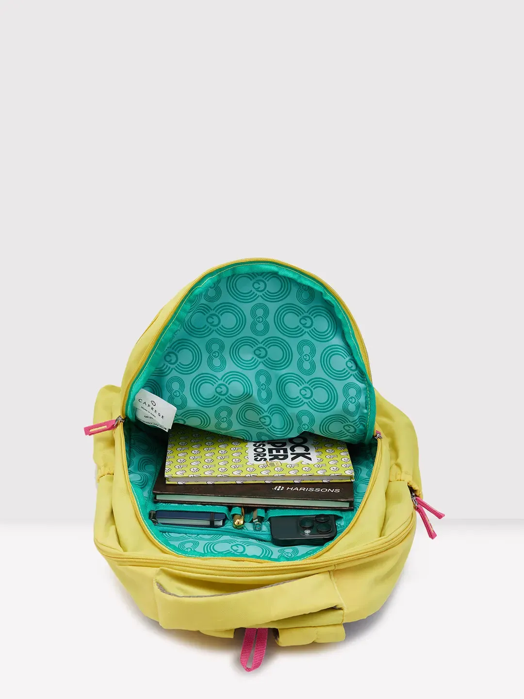 Caprese Zoe Large Yellow School Backpack