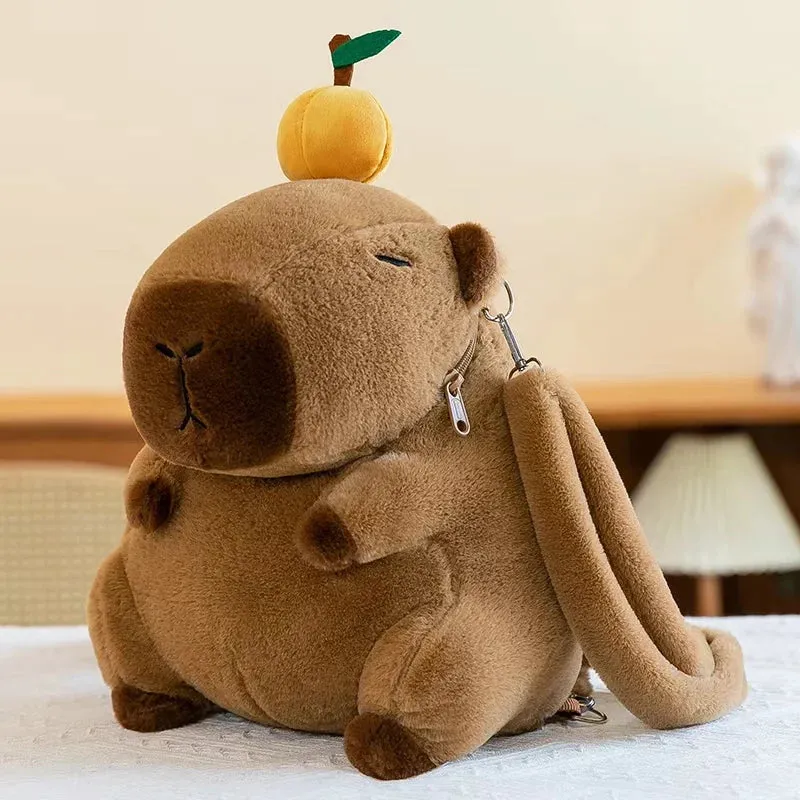 Capybara Plush Cosmetic Backpack