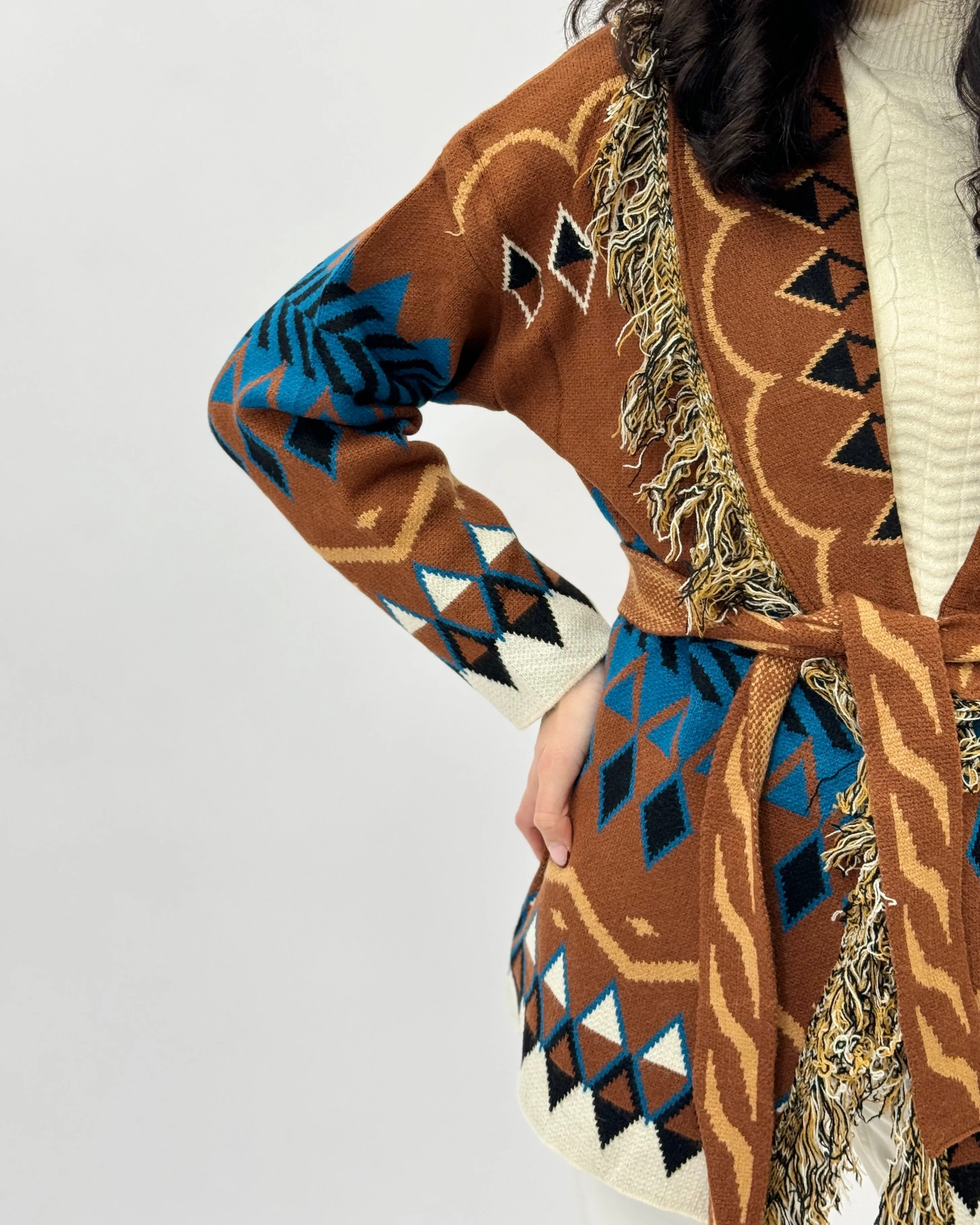 Cardigan premium stampa etnica