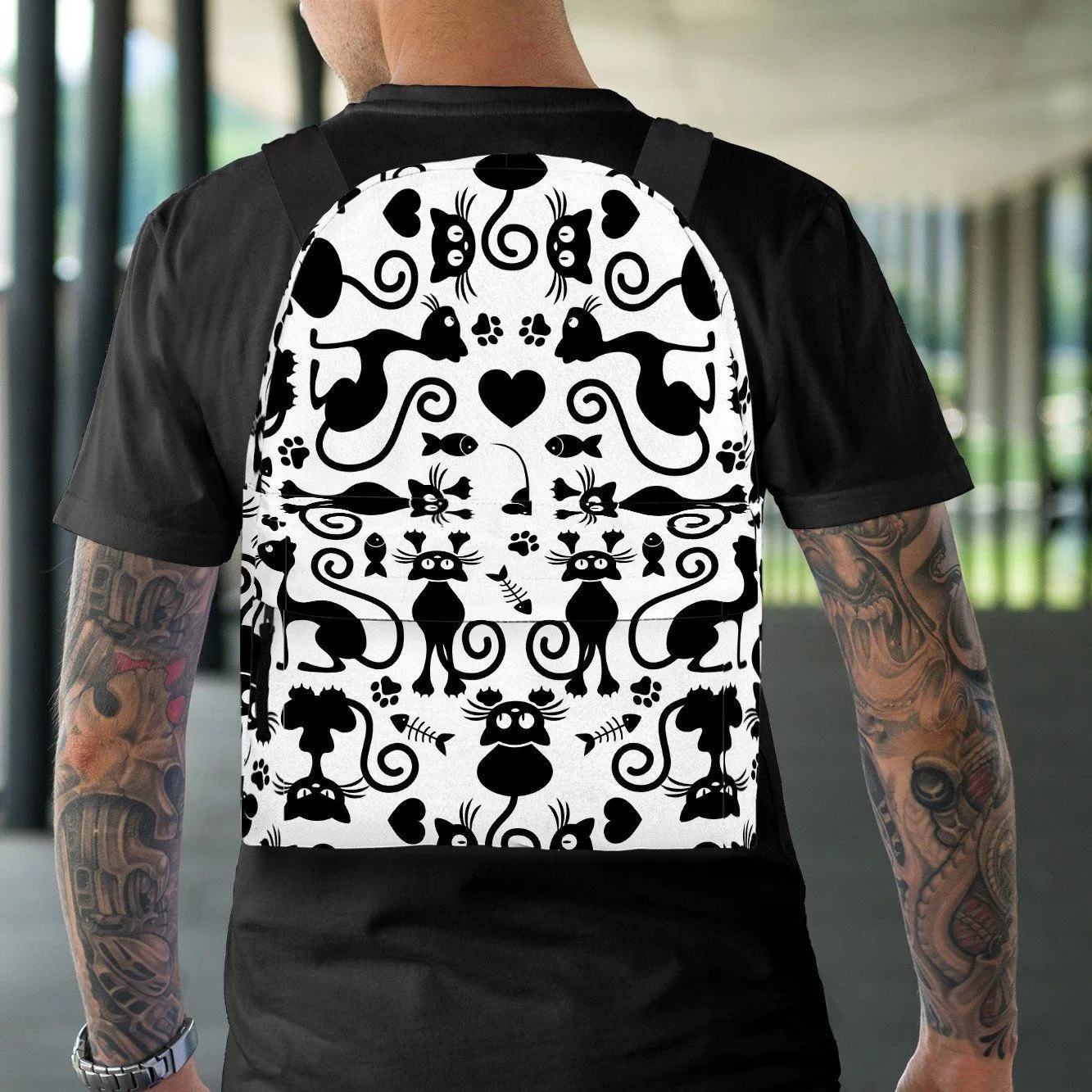 Cats White Backpack