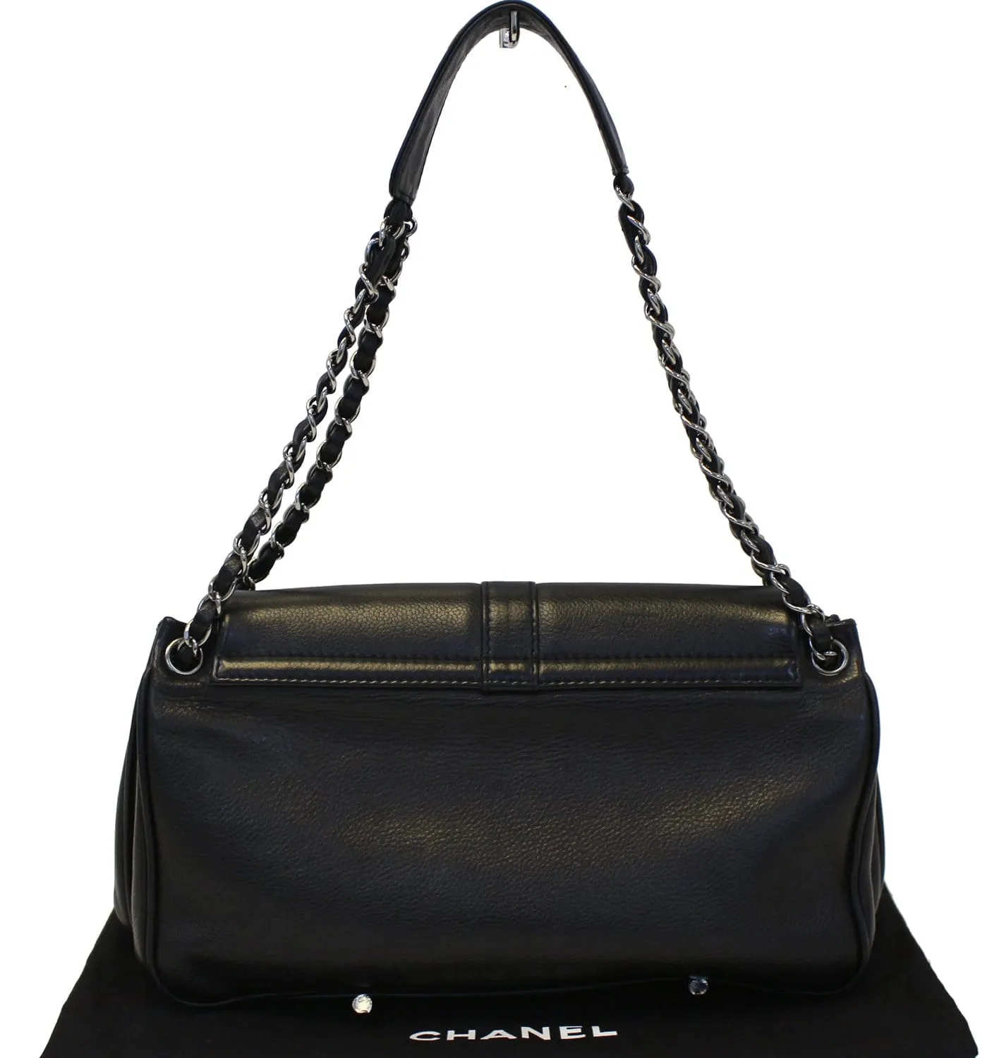 CHANEL Mademoiselle Lock Accordion Flap Caviar Medium Bag
