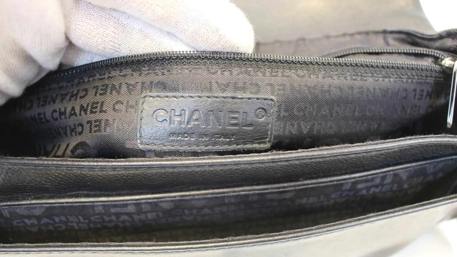 CHANEL Mademoiselle Lock Accordion Flap Caviar Medium Bag
