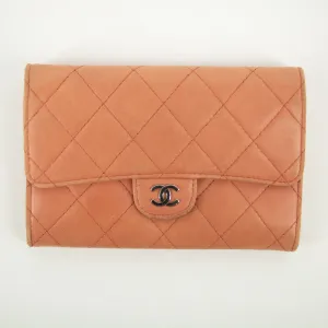 Chanel Pink Coco Mark Matelasse Lambskin Wallet #2365