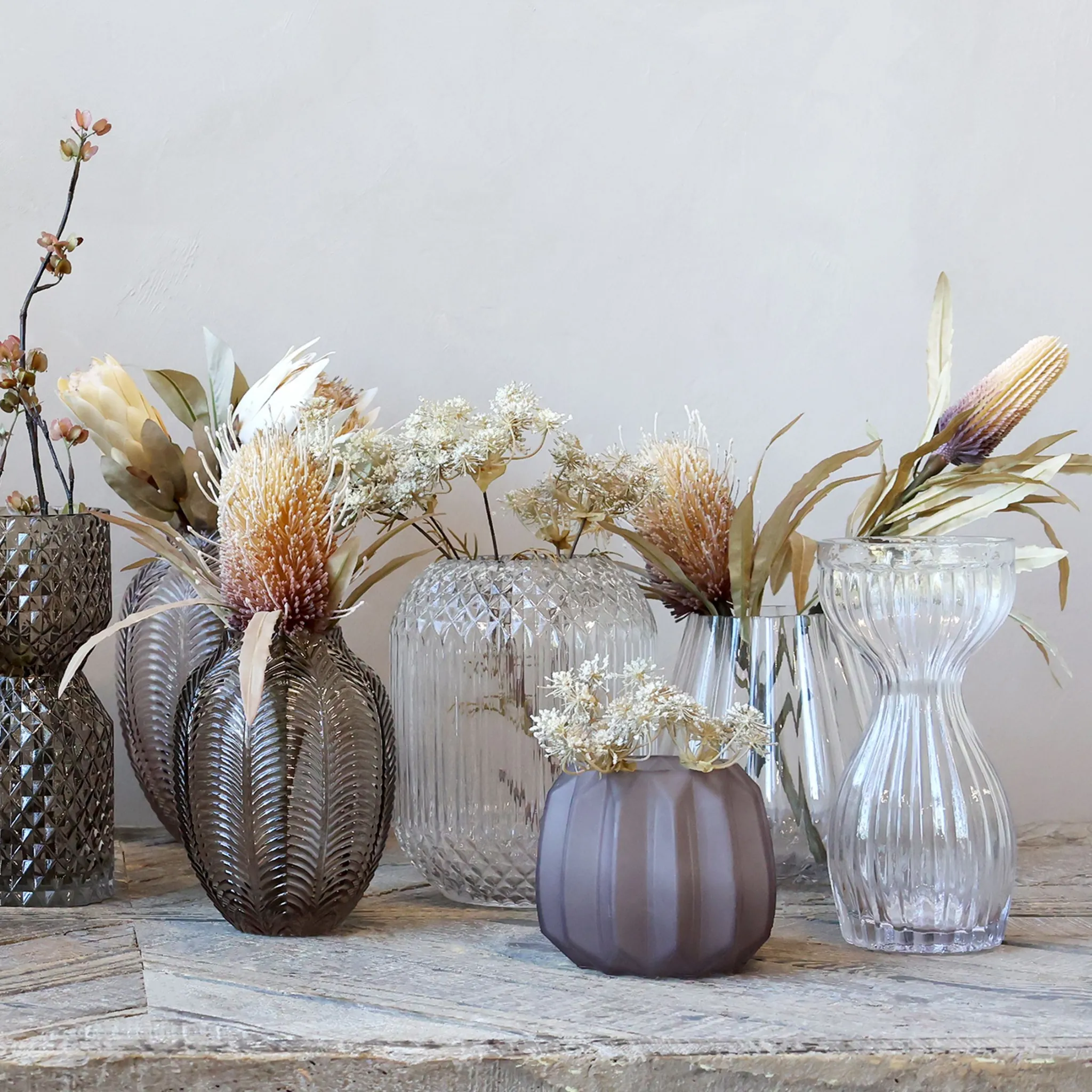 Chic Antique Amaryllis Vase m. riller - Flere størrelser