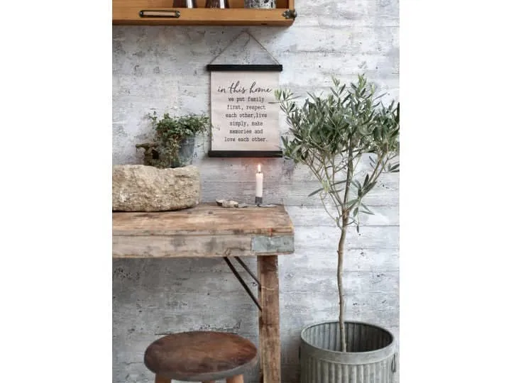 Chic Antique Lærred m. tekst om hjemmet