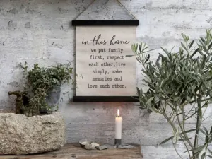 Chic Antique Lærred m. tekst om hjemmet