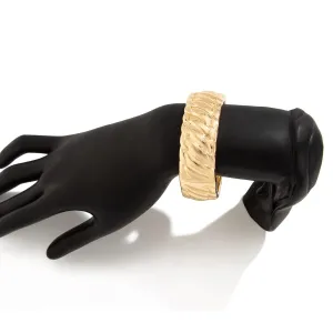 Chic Gold Silver Plated Glossy Textured Bangle Bracelet