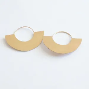 Chic Minimalist Half Circle Hand-Made Dangle Hoop Earrings - 0271