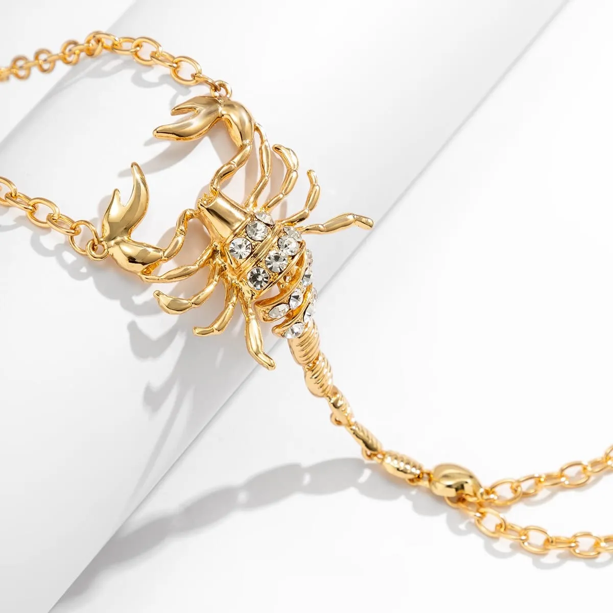 Chic Rhinestone Inlaid Scorpion Body Chain Necklace