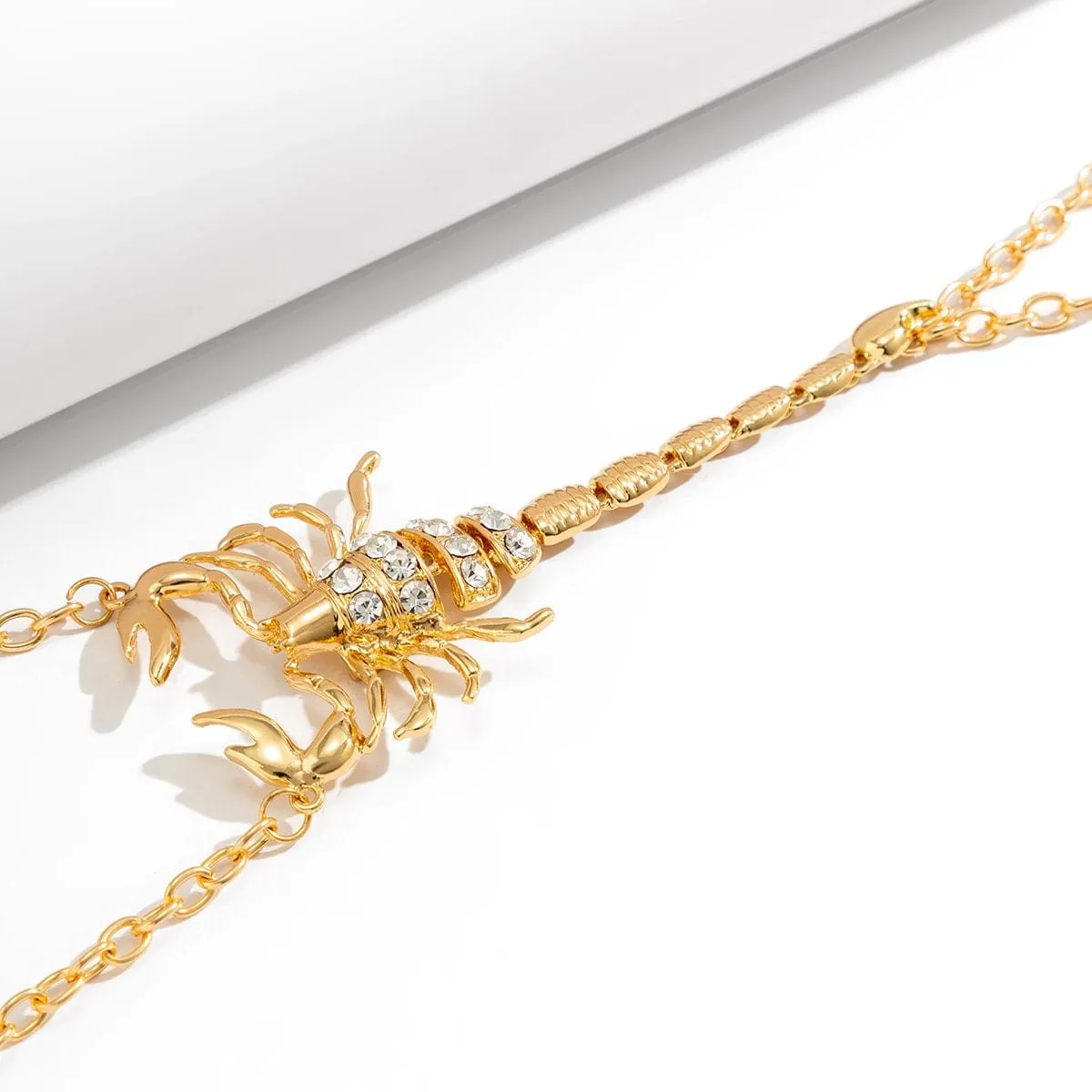 Chic Rhinestone Inlaid Scorpion Body Chain Necklace