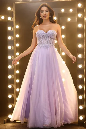 Chic Tulle A Line Floor Length Prom Dress