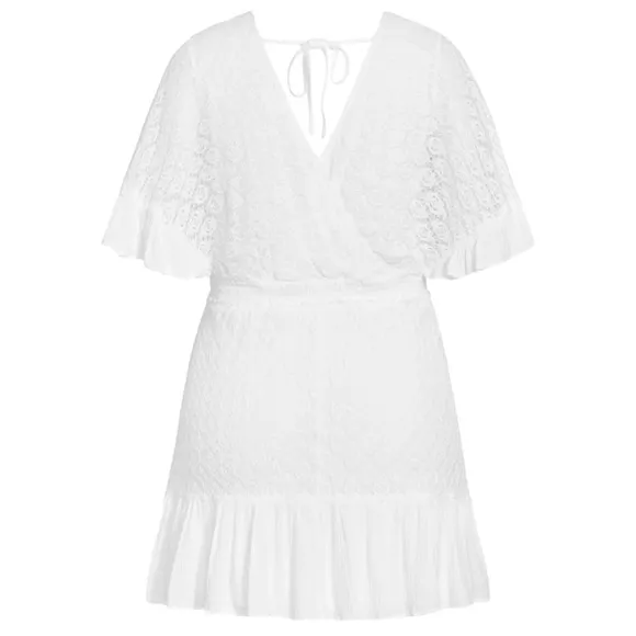 City Chic Sweet Escape Dress In Ivory Size 24