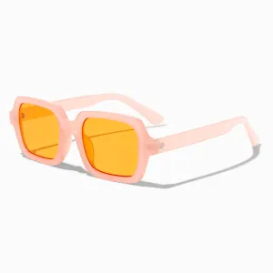 Claire's Frosted Orange Rectangular Sunglasses