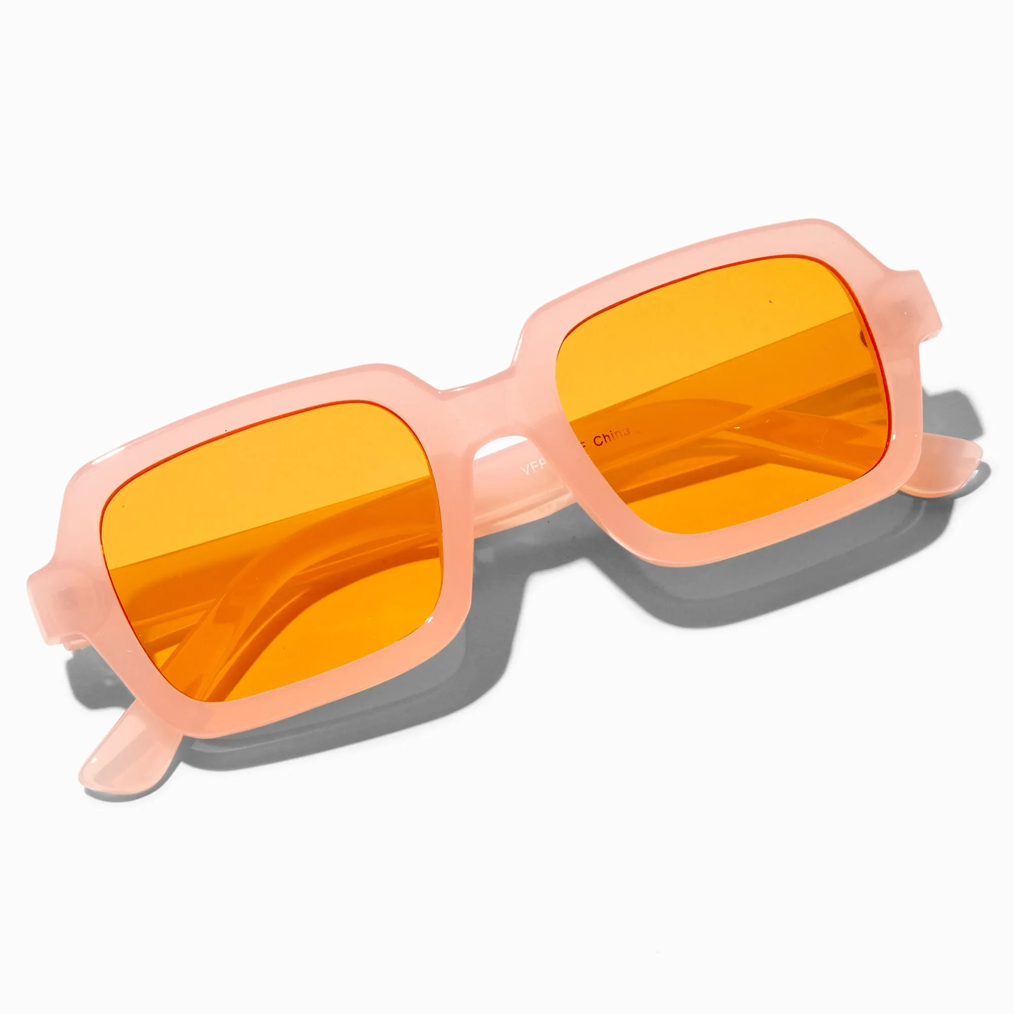 Claire's Frosted Orange Rectangular Sunglasses
