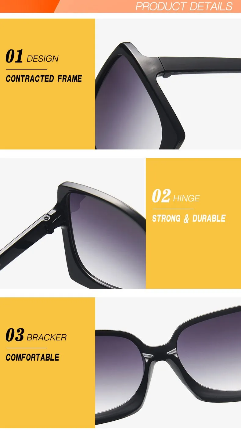 Classic Oversized Sunglasses Women Fashion Square Vintage Sunglass Vintage