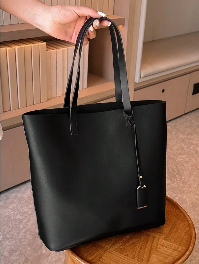 Classic Vegan Leather Carryall Tote Bag