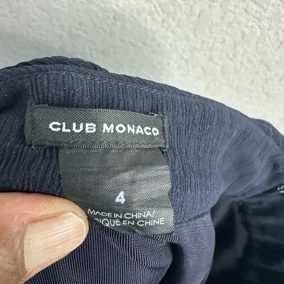 Club Monaco Skirt Womens Size 4 Blue Silk Chiffon Draped Pencil Sophisticated‎