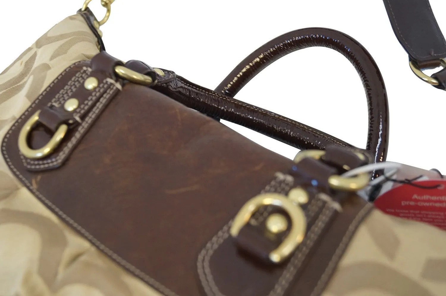 Coach Madison Sabrina Gold Logo Signature Satchel Handbag- Final Call