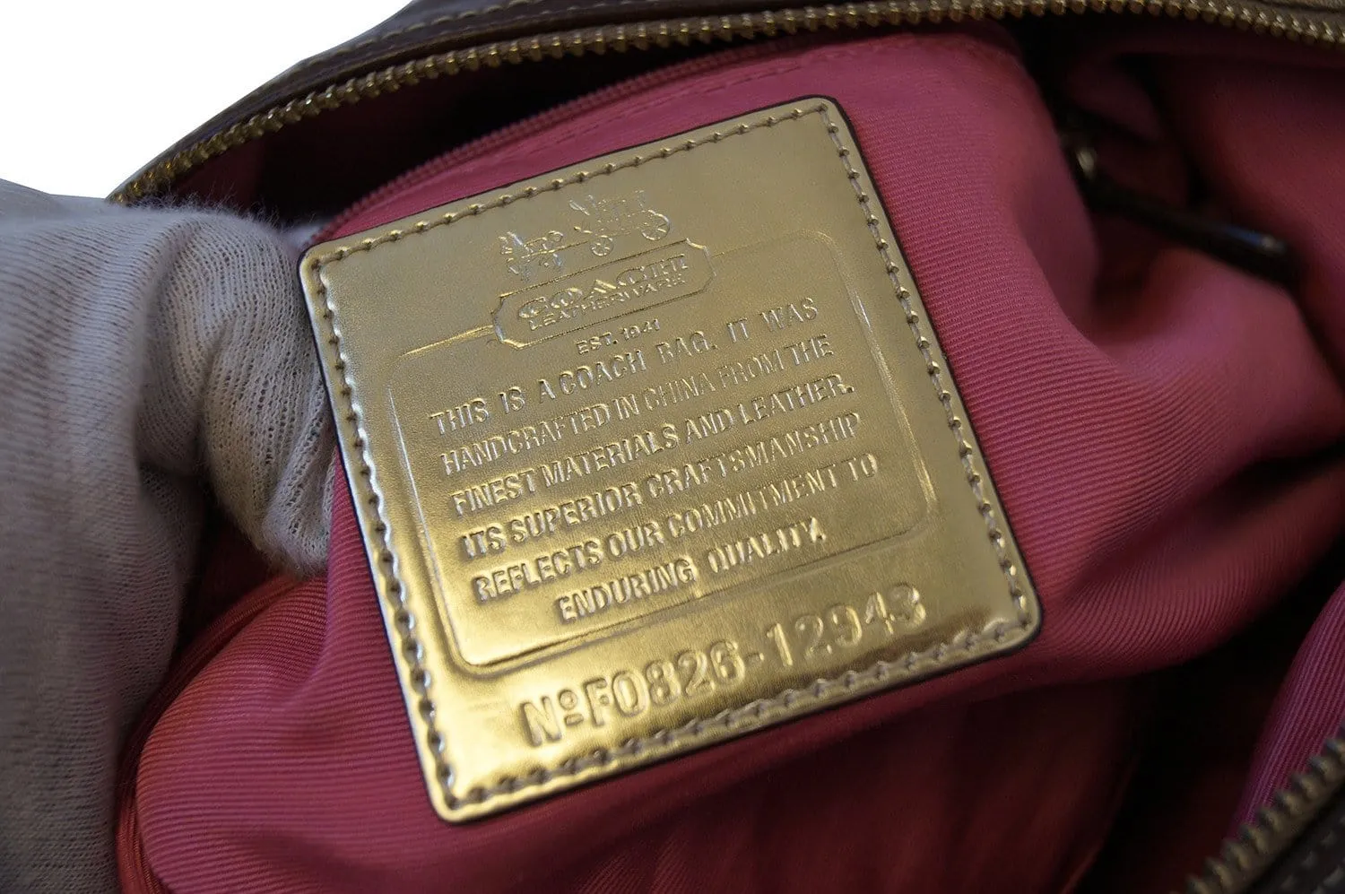 Coach Madison Sabrina Gold Logo Signature Satchel Handbag- Final Call