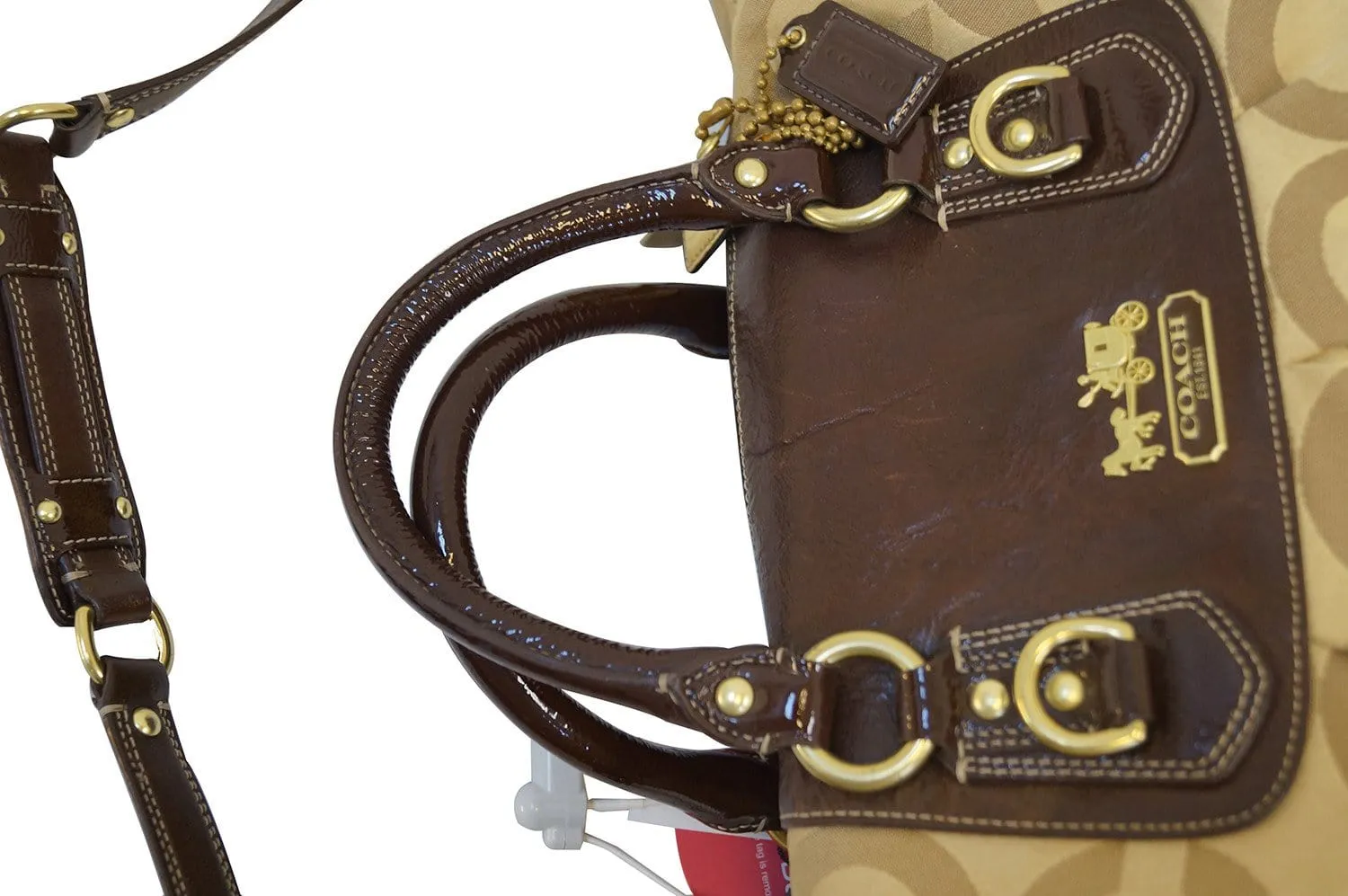 Coach Madison Sabrina Gold Logo Signature Satchel Handbag- Final Call