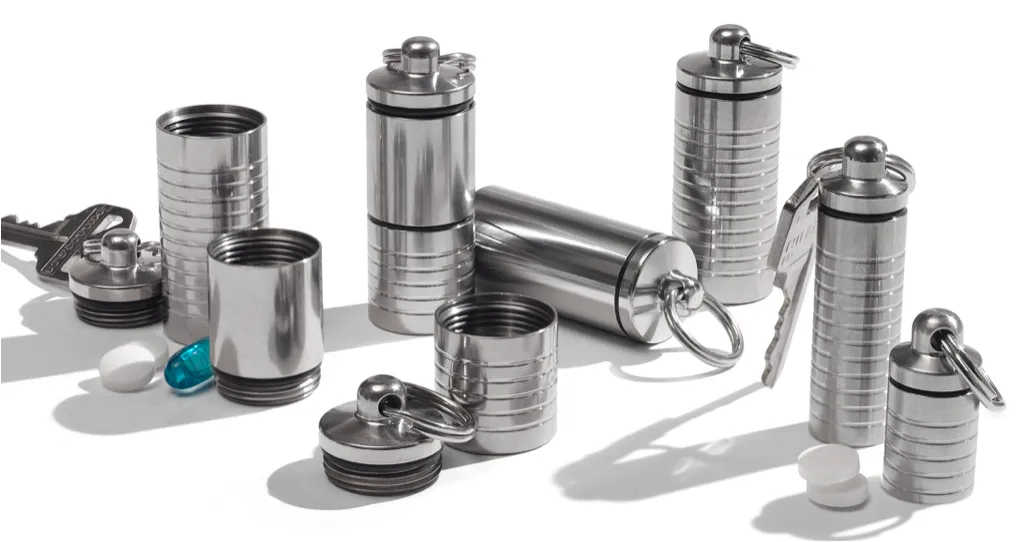 Compact Wide Single Chamber Keychain Pill Holder