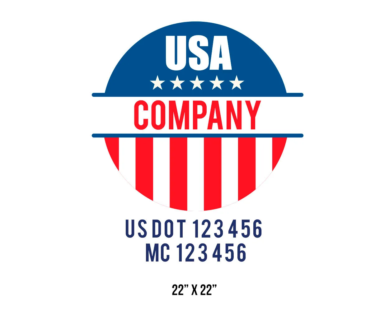 Company American  Truck Door Decal (USDOT), 2 Pack