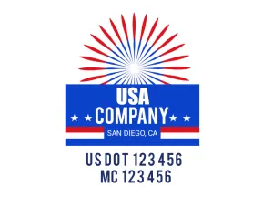 Company American  Truck Door Decal (USDOT), 2 Pack