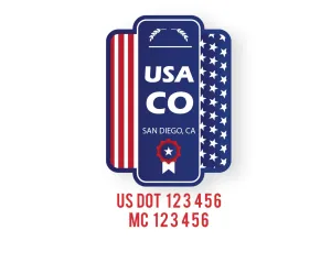 Company American  Truck Door Decal (USDOT), 2 Pack