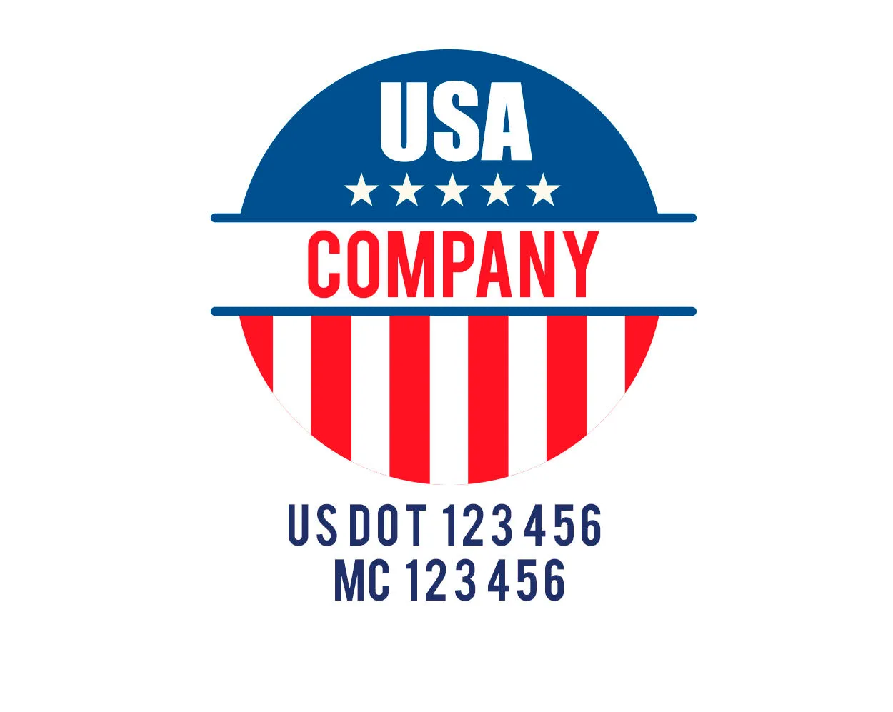 Company American  Truck Door Decal (USDOT), 2 Pack