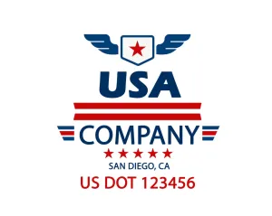Company American  Truck Door Decal (USDOT), 2 Pack