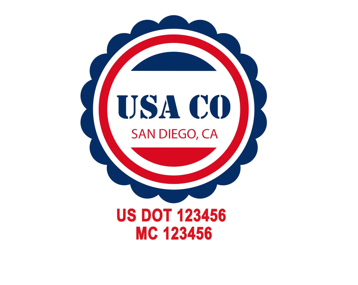 Company American  Truck Door Decal (USDOT), 2 Pack