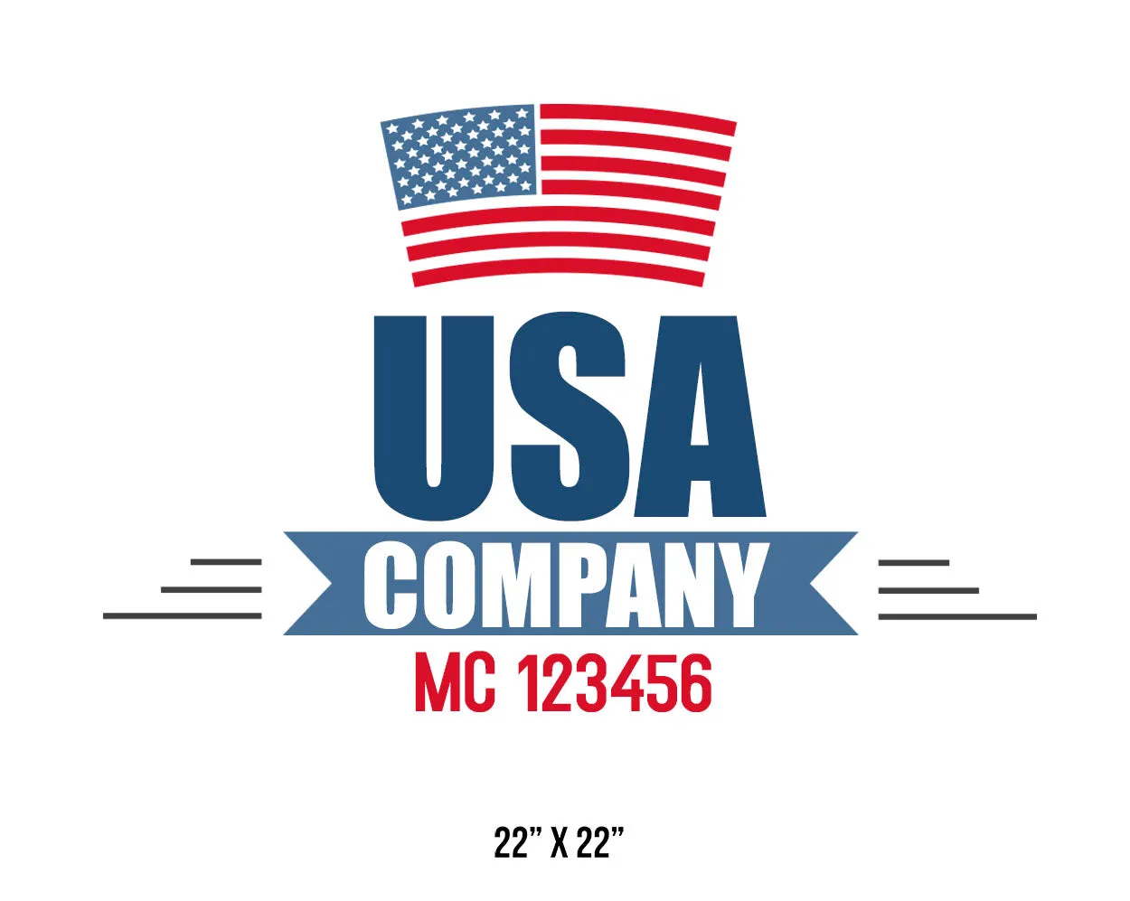 Company American  Truck Door Decal (USDOT), 2 Pack
