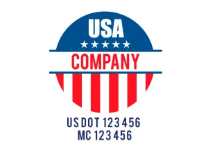 Company American  Truck Door Decal (USDOT), 2 Pack