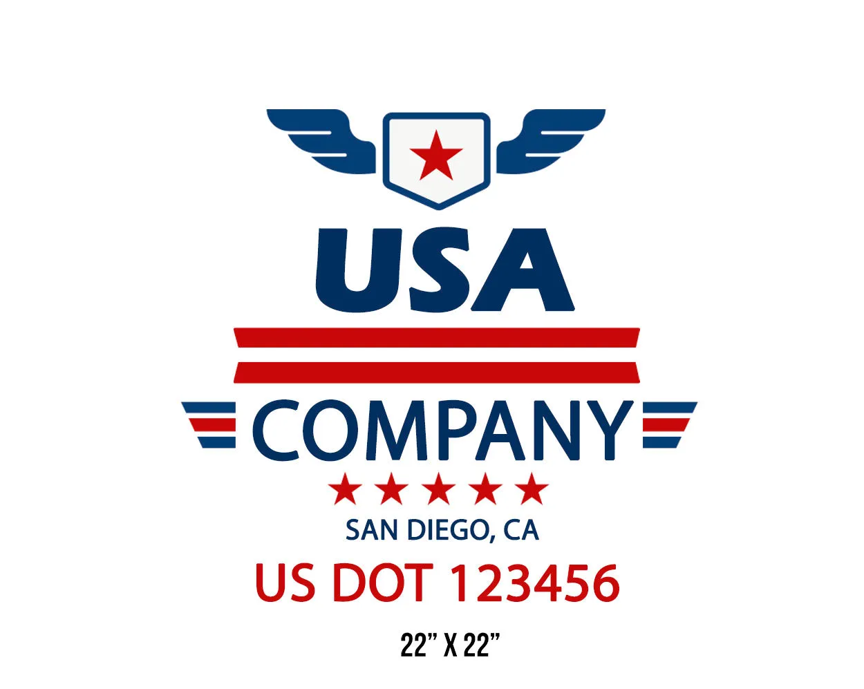 Company American  Truck Door Decal (USDOT), 2 Pack