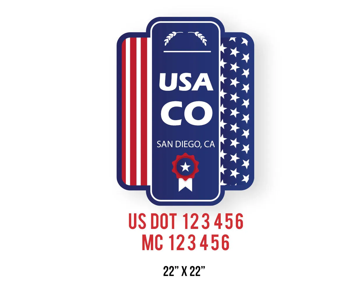 Company American  Truck Door Decal (USDOT), 2 Pack