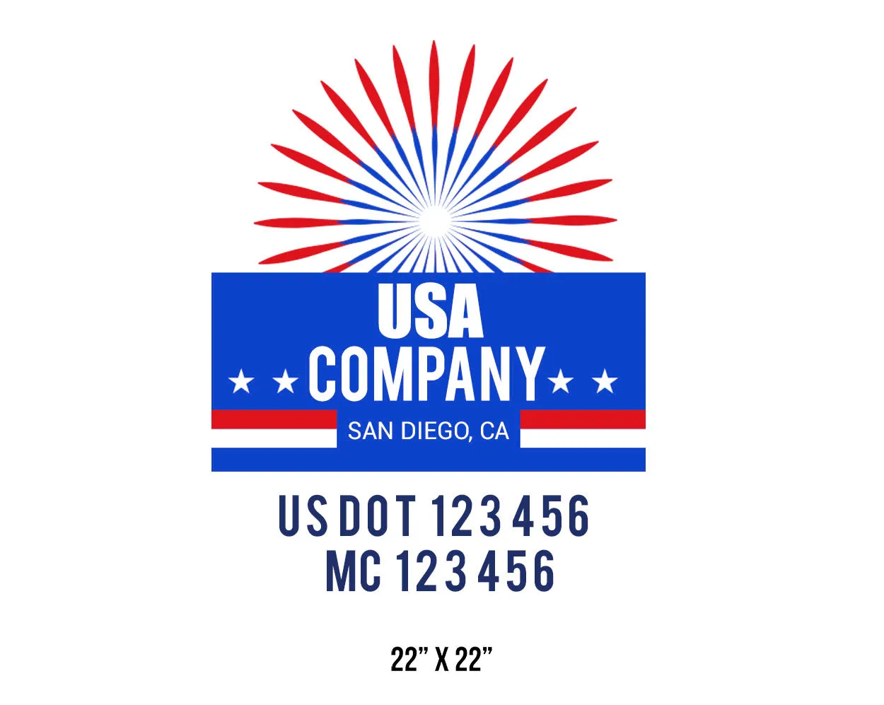 Company American  Truck Door Decal (USDOT), 2 Pack