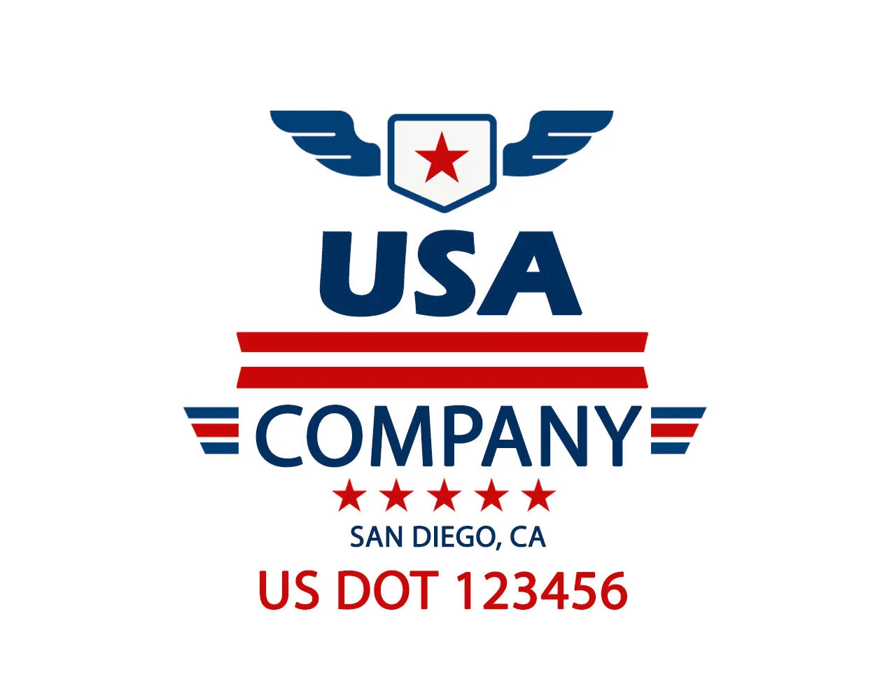 Company American  Truck Door Decal (USDOT), 2 Pack