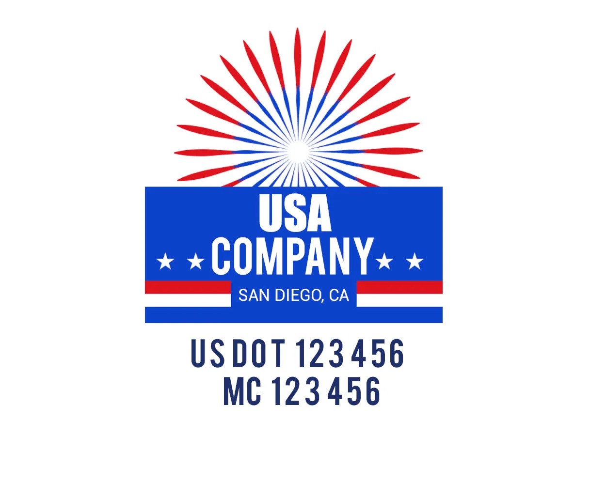Company American  Truck Door Decal (USDOT), 2 Pack