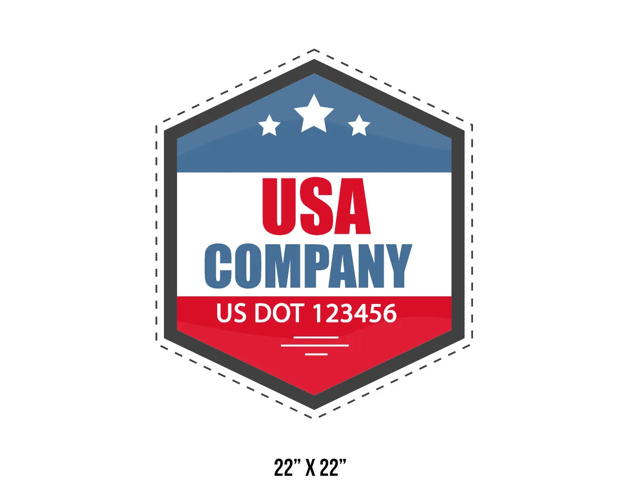 Company American  Truck Door Decal (USDOT), 2 Pack