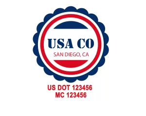 Company American  Truck Door Decal (USDOT), 2 Pack