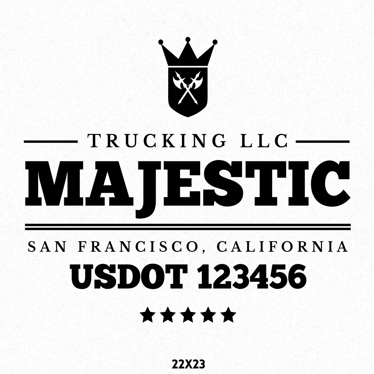 Company Name Truck Decal, USDOT, 2 Pack