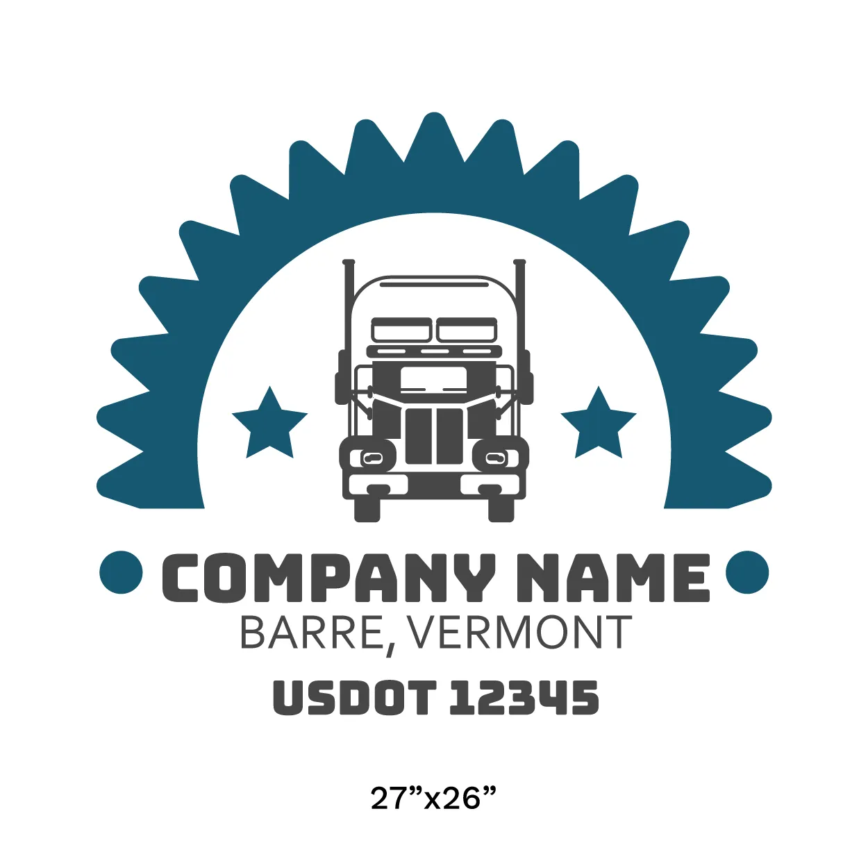 Company Name Truck Door Decal (USDOT), 2 Pack