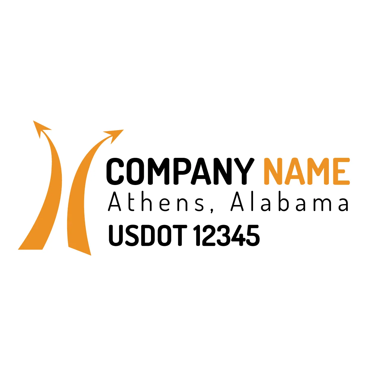 Company Name Truck Door Decal (USDOT), 2 Pack