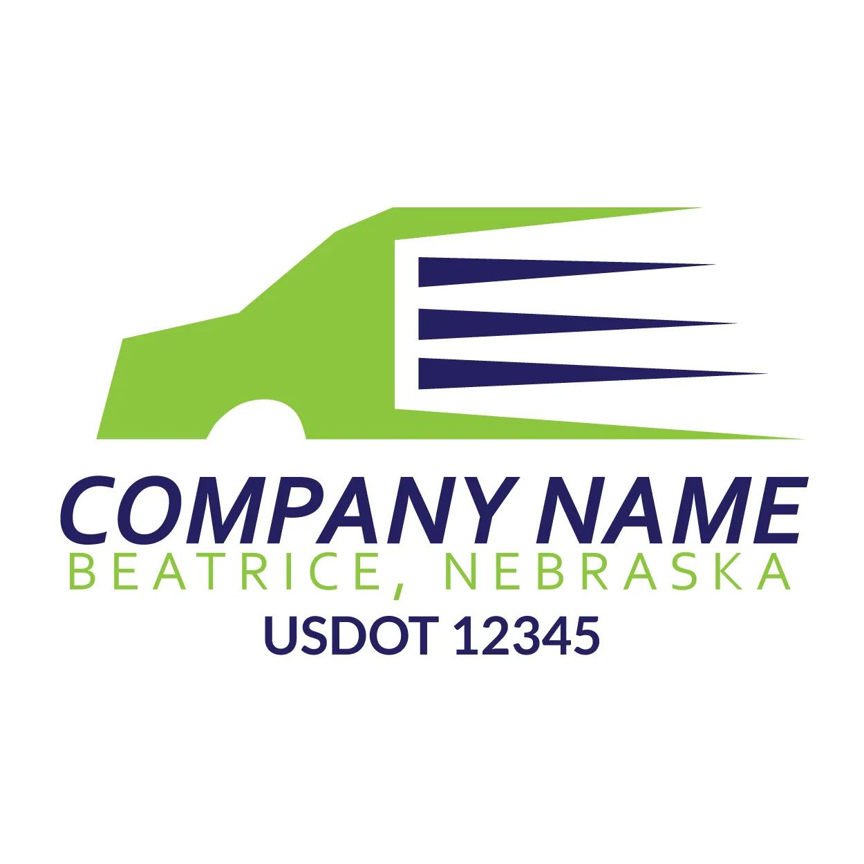 Company Name Truck Door Decal (USDOT), 2 Pack