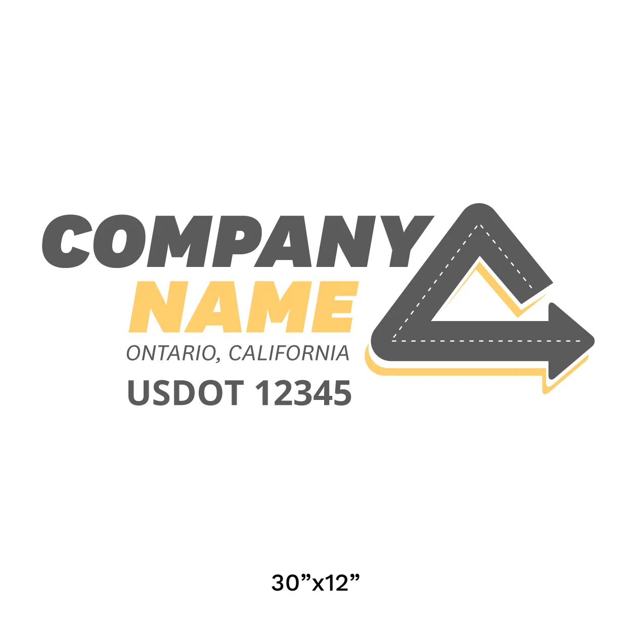 Company Name Truck Door Decal (USDOT), 2 Pack