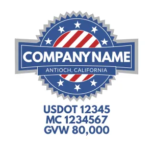 Company Name Truck Door Decal (USDOT), 2 Pack